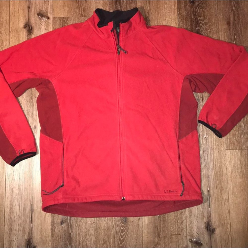 Early 2000s L.L. Bean red Zip Up Sweater